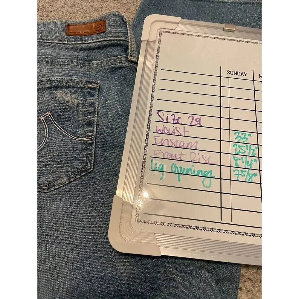 AG Adriano Goldschmied Women’s 29R Tomboy Crop Jeans Relaxed Straight Distressed